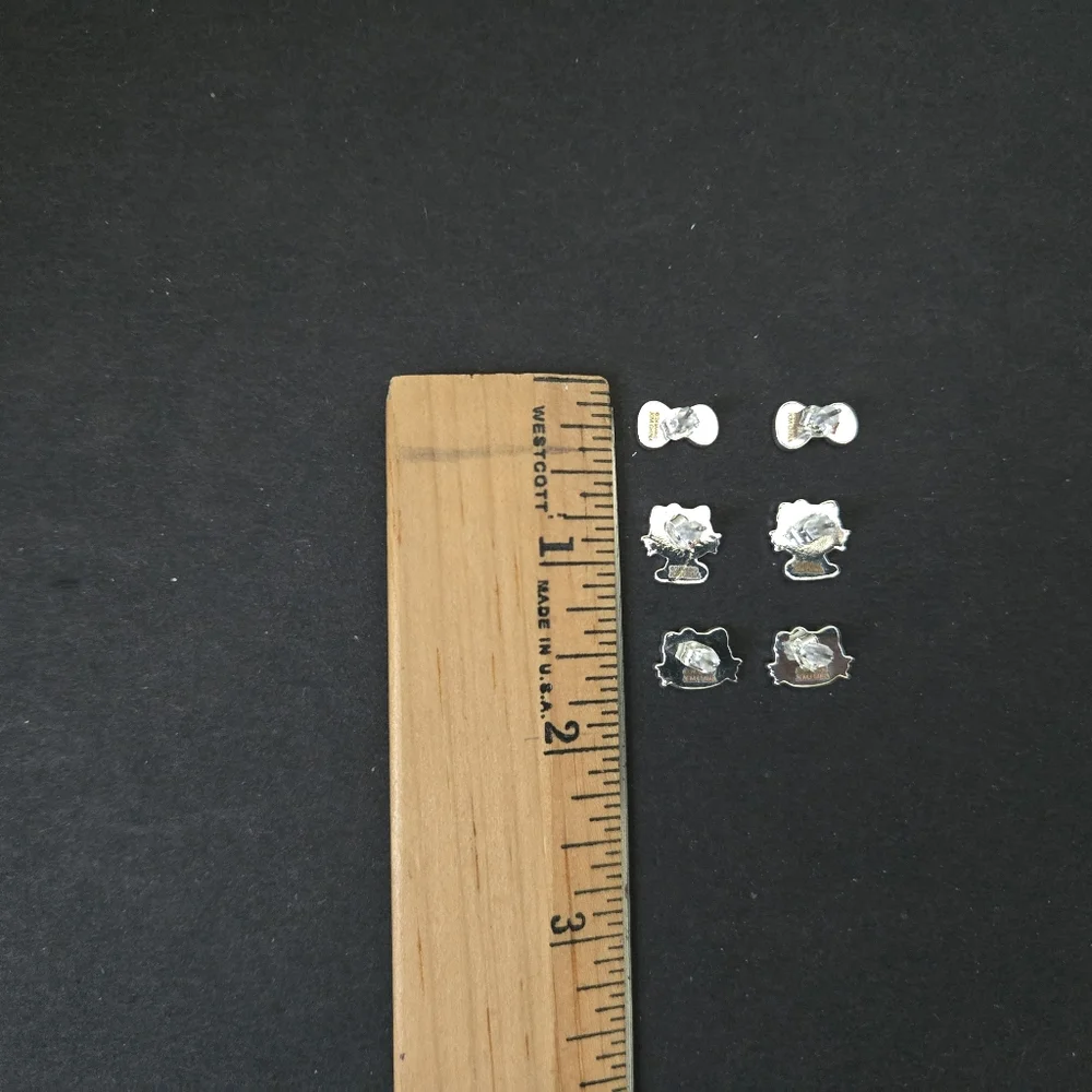 Hello Kitty Sanrio Stud Earrings Set - 3 Pairs